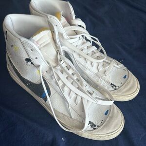 Nike White and Black High-Top Sneakers